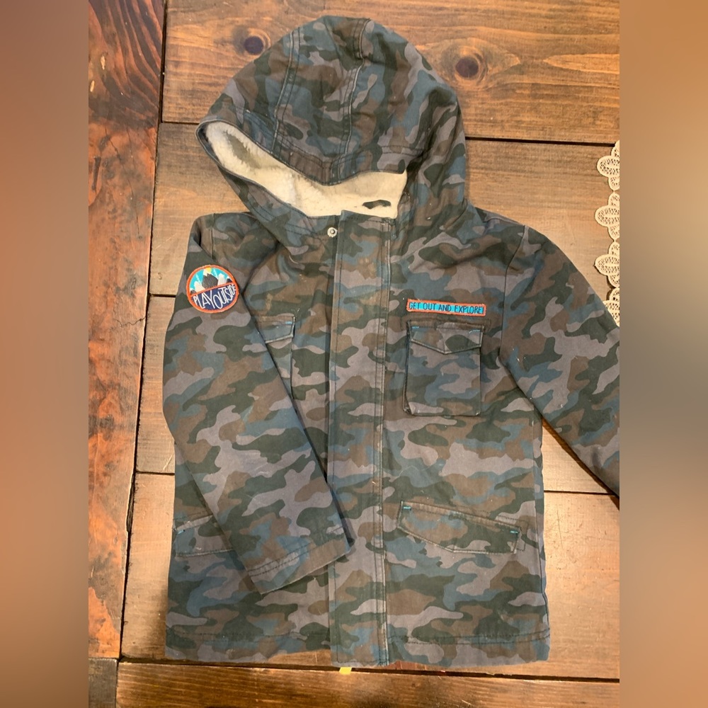 Boys Twill Jacket army print